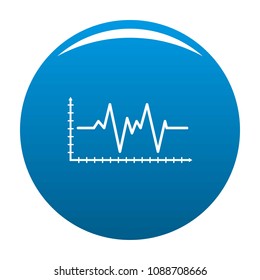Cardiogram icon. Simple illustration of cardiogram vector icon for any design blue
