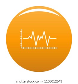 Cardiogram icon. Simple illustration of cardiogram vector icon for any design orange