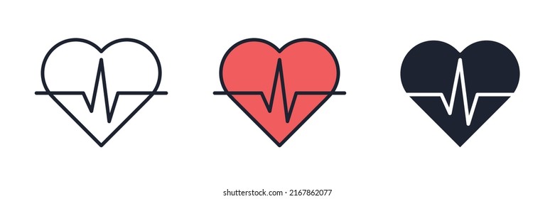 cardiogram icon symbol template for graphic and web design collection logo vector illustration