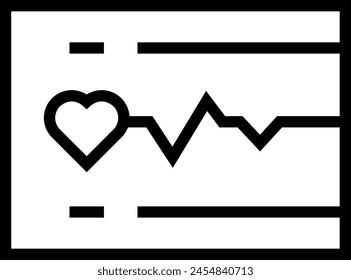icono de cardiograma. Diseño de estilo lineal delgado aislado sobre fondo blanco