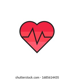 cardiogram icon vector illustration. heart icon with primary color