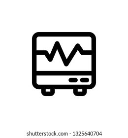 Cardiogram Icon Vector Illustration in Line Style for Any Purpose