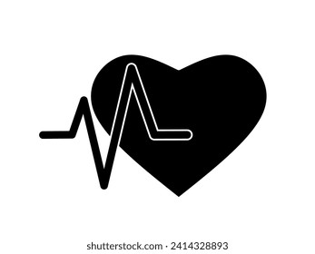 icono del cardiograma vector del fondo blanco.icono del latido del corazón