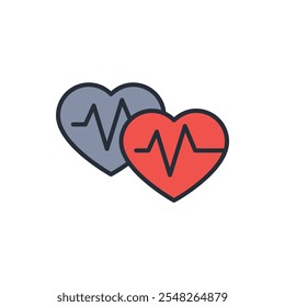 Kardiogramm-Symbol vector.Editable stroke.linear style Zeichen zur Verwendung Web-Design, logo.Symbol-Illustration.