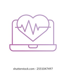 cardiogram icon with white background vector stock illustration