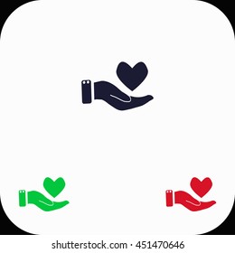 Cardiogram Illustration set. Blue, green, red icon.