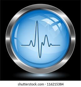 Cardiogram. Internet button. Vector illustration.