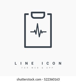 cardiogram isolated minimal icon. cardiogram graph line vector icon for websites and mobile minimalistic flat design.