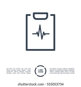 cardiogram isolated minimal icon. heart graph line vector icon for websites and mobile minimalistic flat design.