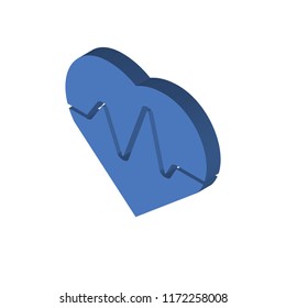 Cardiogram isometric left top view 3D icon