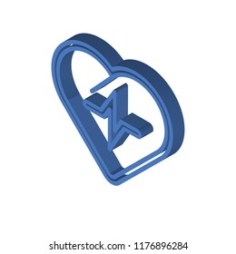 Cardiogram isometric left top view 3D icon