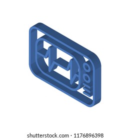Cardiogram isometric left top view 3D icon