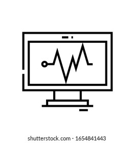 Cardiogram line icon, concept sign, outline vector illustration, linear symbol.