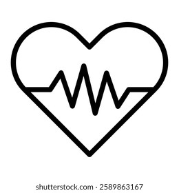 Cardiogram Line Icon Design For Personal And Commercial Use