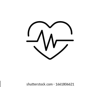 Icono de línea CARDIOGRAM. Símbolo vectorial en estilo plano y moderno sobre fondo blanco. CARDIOGRAM canta para el diseño.