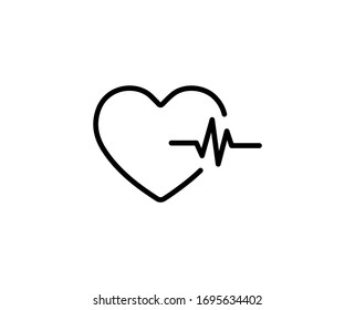 CARDIOGRAM Zeilensymbol. Vektorillustration-Symbol im trendigen, flachen Stil auf weißem Hintergrund. CARDIOGRAM-Singen für Design.