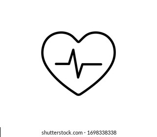 Icono de línea CARDIOGRAM. Símbolo vectorial en estilo plano y moderno sobre fondo blanco. CARDIOGRAM canta para el diseño.