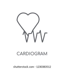 Cardiogram linear icon. Modern outline Cardiogram logo concept on white background from Health and Medical collection. Suitable for use on web apps, mobile apps and print media.