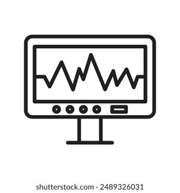 cardiogram linear logo mark in black and white