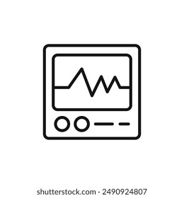 logo del cardiograma con contorno de Vector