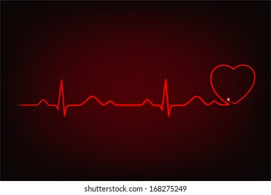 Cardiogram of love and health. Cardiogram line forming heart shape