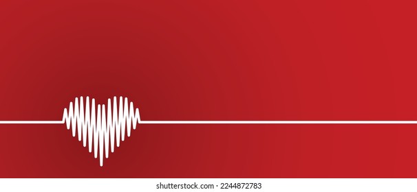 Cardiogram of love and health. Cardiogram line forming heart shape.