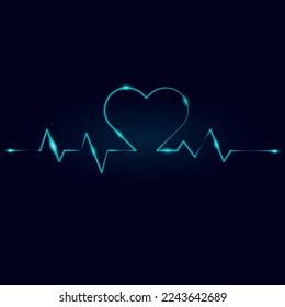 Cardiogram of love. Ilustrasi vector.