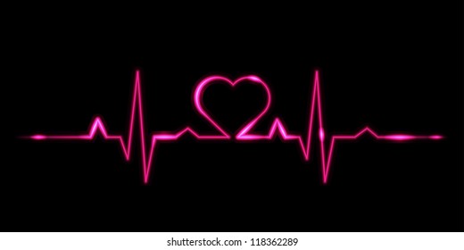 Cardiogram of love - vector illustration