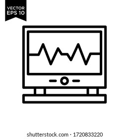 Cardiogram Machine Icon Vector Illustration Logo Template