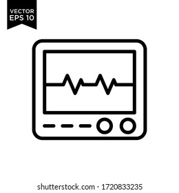 Cardiogram Machine Icon Vector Illustration Logo Template