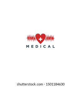 Cardiogram Medical logo design - hearth