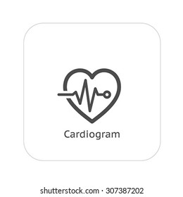 Cardiogram and Medical Services Icon. Flat Design. Isolated.