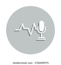 cardiogram, microphone, speech recognition badge icon. Simple glyph, flat vector of Business icons for ui and ux, website or mobile application