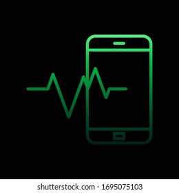 Cardiograma, icono de nolan móvil. Línea delgada simple, contorno vector de iconos médicos para ui y ux, sitio web o aplicación móvil