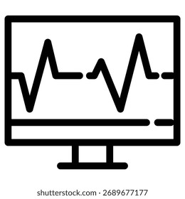 Cardiograma Ícone de Vetor Moderno - Modelo de Símbolo de Ilustração Mínima para Web Mobile App UI Design