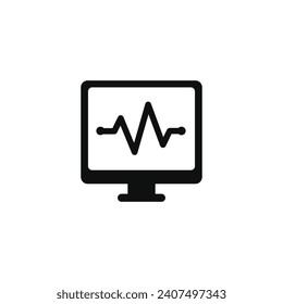 Cardiogram monitor icon isolated on white background