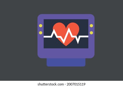 Cardiogram Monitor Icon Vector Template For Use