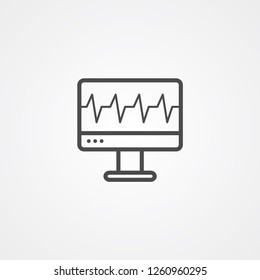 Cardiogram monitor vector icon sign symbol