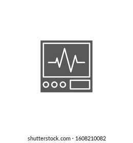 Cardiogram monitor vector icon symbol medical isolated on white background