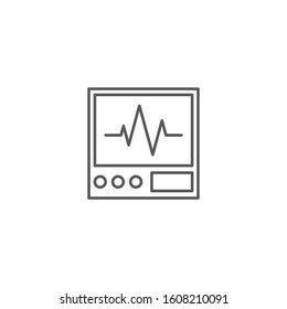 Cardiogram monitor vector icon symbol medical isolated on white background