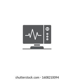 Cardiogram monitor vector icon symbol medical isolated on white background