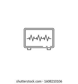 Cardiogram monitor vector icon symbol medical isolated on white background