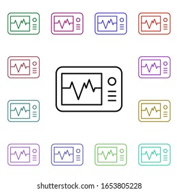 Cardiogram multi color style icon. Simple thin line, outline vector of medical icons for ui and ux, website or mobile application