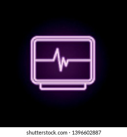 cardiogram neon icon. Elements of hospital set. Simple icon for websites, web design, mobile app, info graphics