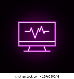 Cardiogram neon icon. Elements of medical set. Simple icon for websites, web design, mobile app, info graphics