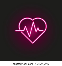 Cardiogram neon style icon. Simple thin line, outline vector of medical icons for ui and ux, website or mobile application