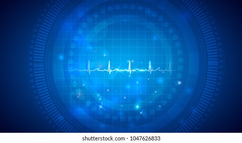 Cardiogram, normal heart rhythm on an abstract background