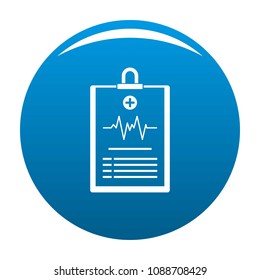 Cardiogram on tablet icon. Simple illustration of cardiogram on tablet vector icon for any design blue