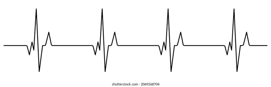 Cardiogram on a white background vector.Pulse, ecg, ekg, hertbeat, electrocardiogram, graph, rhythm cardioid concept.Heartbeat pulse hospital logo sign on white background.