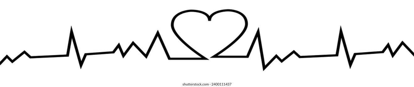 Cardiogram on white background,Cardiogram of love.